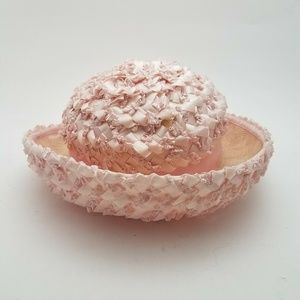 Vintage Women's Ladies Pink Ribbon Hat Union Made